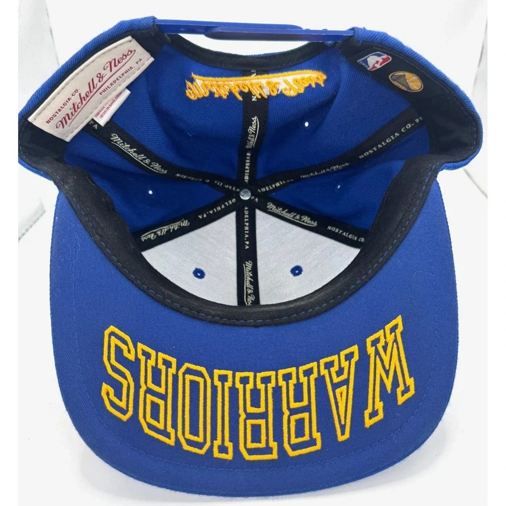 Mitchell & Ness Golden State Warriors Snapback Hat Blue Adjustable NZP73